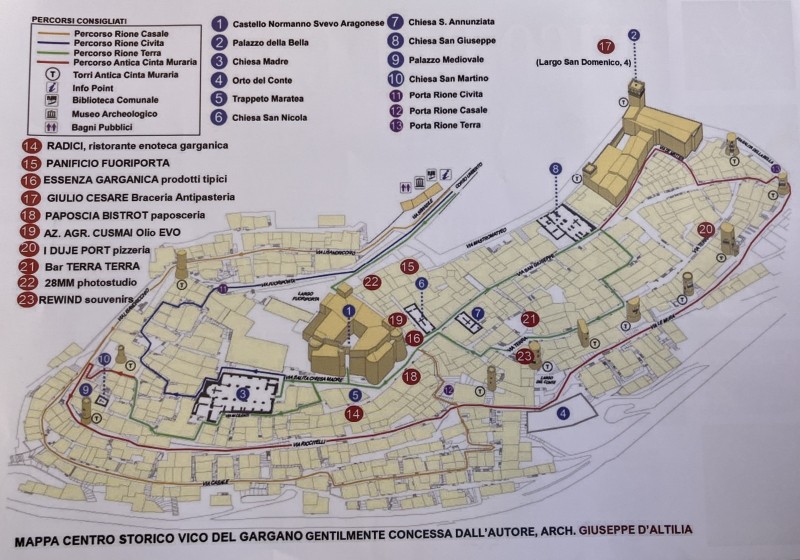Plan du centre historique de Vico del Gargano