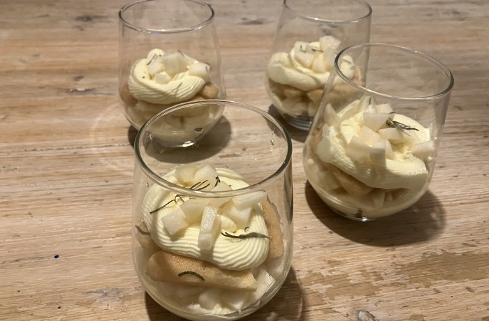 Tiramisù Poires, Spéculoos & Romarin