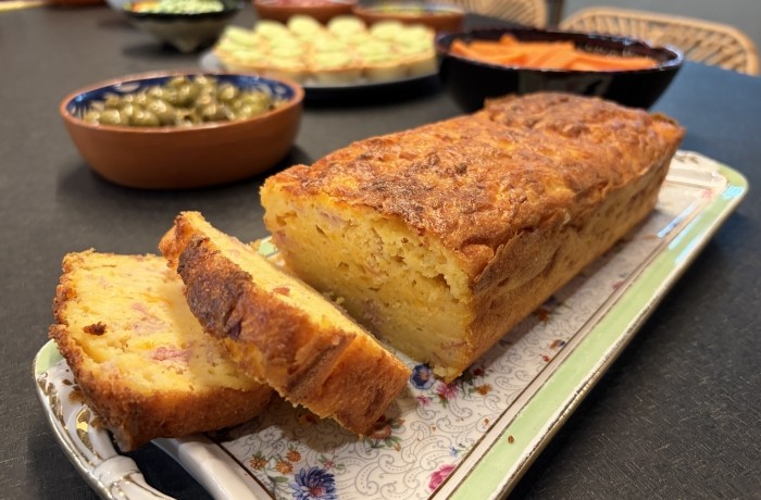 Cake au potimaron, beaufort et bacon